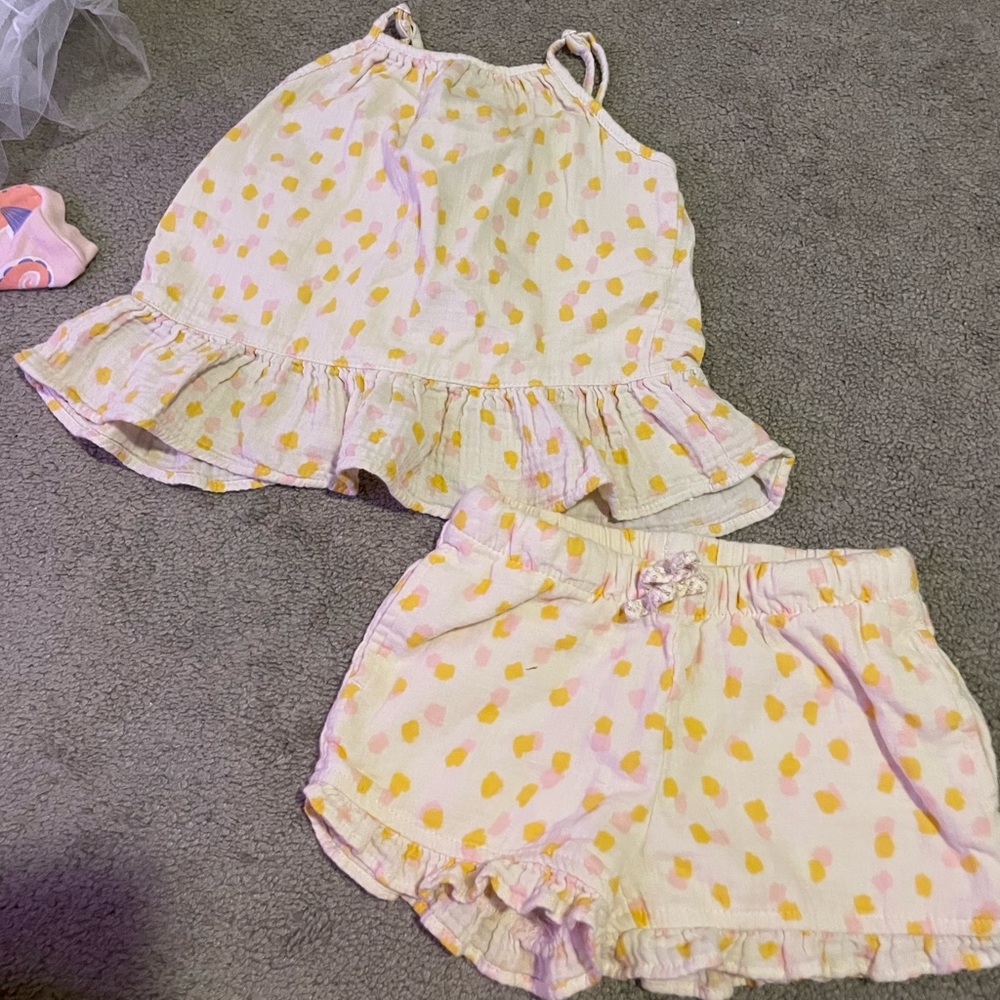 2 piece linen cotton summer outfit set